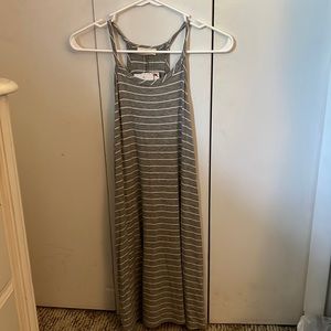 Grey and white mid length summer dress